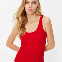 Trendyol Cotton Scoop Neck Tank Top-image-74