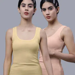 FBAR Pack Of 2 Skin Friendly Bio Wash Scoop Neck Sleeveless Cotton Tank Tops-picture-40