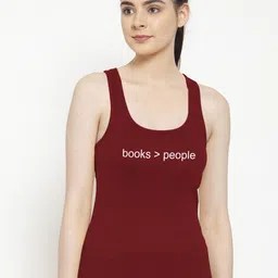 Friskers Women Maroon Typography Printed Tank Top-picture-40