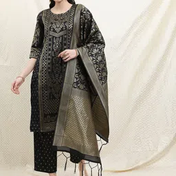 Vishudh Ethnic Motifs Printed Brocade Kurta with Palazzos & Dupatta-picture-43