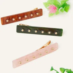 Accessorize Set of 3 Embellished Alligator Hair Clip-picture-43