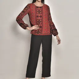 250 DESIGNS Ethnic Print Balloon Sleeve Georgette Top-picture-27