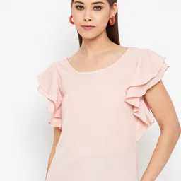 PURYS Pink Georgette Top-picture-32