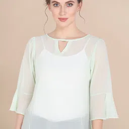 KALINI Bell Sleeves Sheer Georgette Top image 1