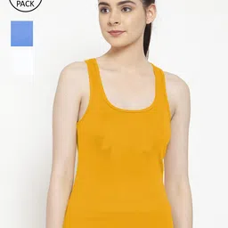 Friskers Pack Of 3 White & Turquoise Blue Tank Tops-picture-24