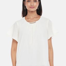 Annabelle by Pantaloons Women White Short Sleeves Top-picture-24