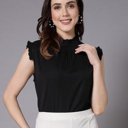 Style Quotient Black High Neck Ruffled Top-picture-25