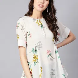 Ives White Floral Print Pure Cotton Top-picture-32