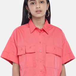 Coolsters by Pantaloons Girls Coral Extended Sleeves Shirt Style Crop Top-image-37