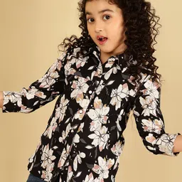 BAESD Girls Floral Printed Gathered Shirt Style Top-picture-49
