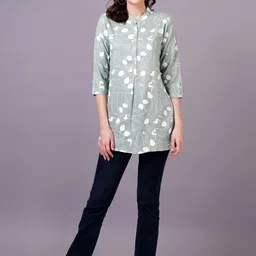 KALINI Floral Print Shirt Style Top-image-58