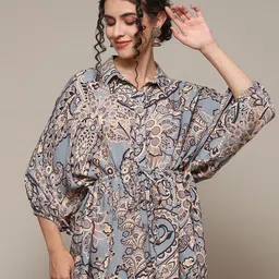 Biba Printed Shirt Style Kaftan Top image 1