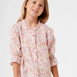KATE & OSCAR Pink Floral Print Shirt Style Top-picture-43