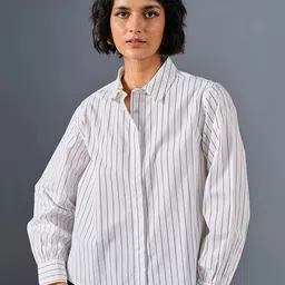 AND Vertically Striped Cotton Shirt-image-34