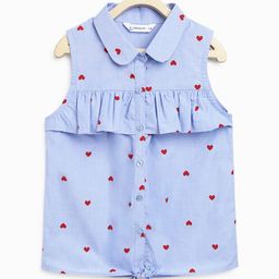 Campana Blue Striped Cotton Shirt Style Top-picture-41