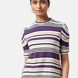 Annabelle by Pantaloons Horizontal Striped Puff Sleeves Top-picture-44