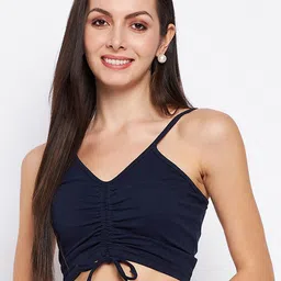 BRINNS Shoulder Straps Ruched Bralette Crop Top-image-89