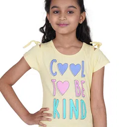 Tiny Girl Yellow & Blue Pure Cotton Printed Top-picture-49