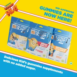 NutriBurst Minions Mighty Bones Kids Gummies - Calcium & Vitamin D for Strong Bones, Immune Support - Sugar-Free, Gluten-Free, Mixed Fruit Flavor, Chewable, Vegan - For Kids Aged 4+, Pack of 1 (10 Gummies) image 5