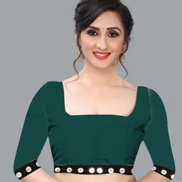 fentik.com Unstitched Lycra Blend Blouse Material Floral Print image 5