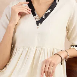 First Resort by Ramola Bachchan Solid WithGathered or Pleated Tops image 3