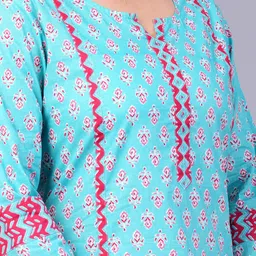 KALINI Ethnic Printed Round Neck Cotton Top image 2