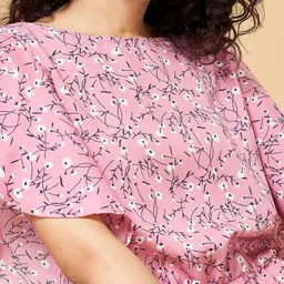 YU by Pantaloons Floral Printed Flutter Sleeves Peplum Top image 2