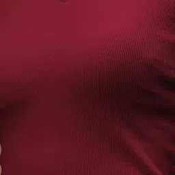 Friskers Maroon Fitted Rib Crop Top image 2