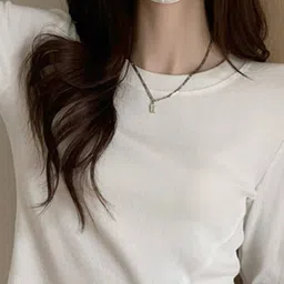 LULU & SKY Triangular Cut Hem Detailed Crop Top image 2