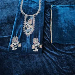 tavi collection Unstitched Velvet Kurta & Palazzo Material Embroidered-picture-24