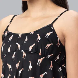 Globus Print Shoulder Strap Layered A-Line Top image 2