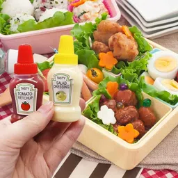 breyers 4PCs Mini Ketchup Bottles, Condiment Squeeze Bottles Plastic Sauce Bottles 25 ml Bottle image 3