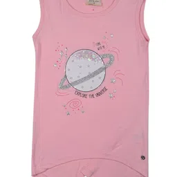 Gini and Jony Girls Pink Embellished Regular Top image 2