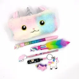 johnnie boy Unicorn Designed Pencil Box Pouch and All Accessories For Kids Unicorn Designed Art Canvas Pencil Box image 2