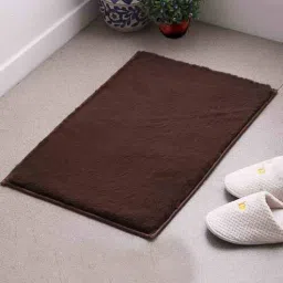 luxe home international Brown Solid Polyester 5 x 3 Inches Anti Skid Door Mat-picture-40