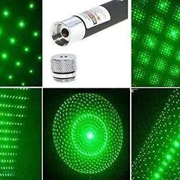 GROMITE 5 in 1 Multi Green Ray Laser Pointer Light Visible Beam with Star Head Caps image 3
