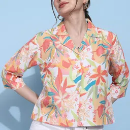 ann springs Women Regular Fit Printed Curved Collar Casual Shirt-picture-21
