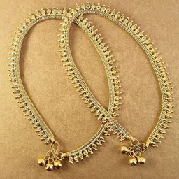 afj gold 10.5'' One Gram Gold Plated Traditional Trendy Stylish Anklets Copper Anklet image 5