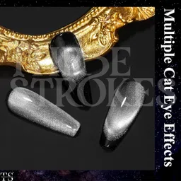 thr3e strokes Cat Eye Silver Gel Nail Polish UV Magnetic Long Lasting High Gloss for Nail Art Silver image 3