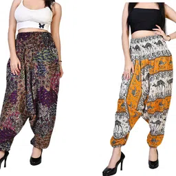 fusfus Printed Rayon Women Harem Pants-picture-25