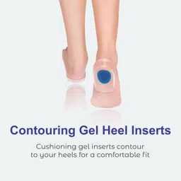 dr foot Silicone Gel Heel Cups With Shock Absorbing Support | For Men & Women | Size - S Heel Support image 4