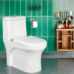 cara mark one piece toilet seat/one piece commode/Commode With Seat-S Trap Floor Mounted Western Toilet with soft close sheet cover With Sleek Design Western Commode-picture-13