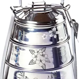 qality Stainless Steel 3 Compartment tiffin box / 3 Containers Lunch Box-picture-21