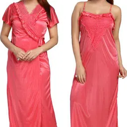 naughty wish Pack of 2 Women Nighty with Robe image 1