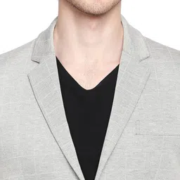 basics Men Checkered Single Breasted Casual Blazer image 3