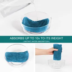 Blue Caldezonia Solid 450 GSM Microfiber Bath HairWrap By Sassoon Fab image 5