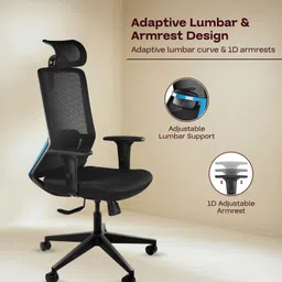 bezome Oasis – Power in Every Curve | Premium High-Back Ergonomic Chair Fabric Office Adjustable Arm Chair image 5
