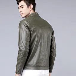 highlander Men Solid Leather Jacket image 3