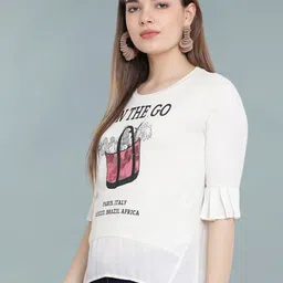 Moda Elementi Print Bell Sleeve Top image 3