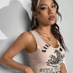 Stylecast X Slyck Graphic Printed Round Neck Top image 3